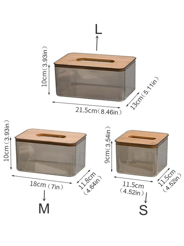 Clear Gray Tissue Storage Box
