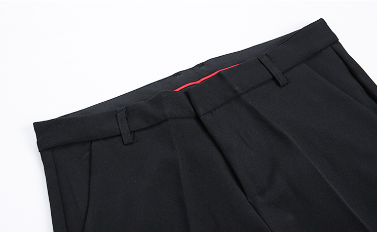 RT No. 3202 BLACK WIDE STRAIGHT PANTS