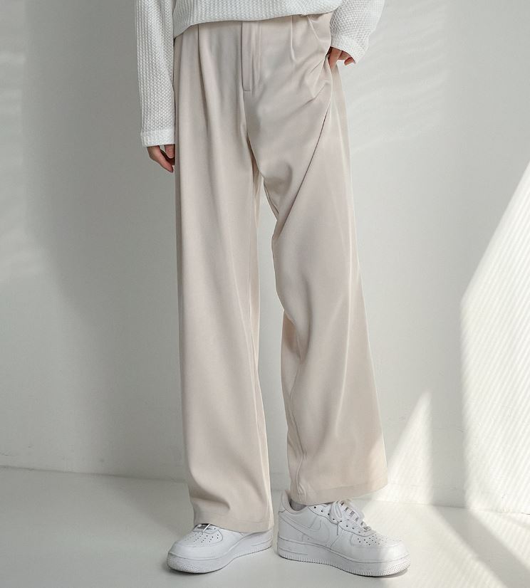 RT No. 5176 DRAPE TOP FOLDED WIDE STRAIGHT PANTS