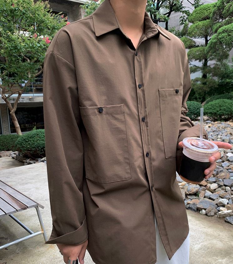 RT No. 4414 BROWN COLLAR SHIRT