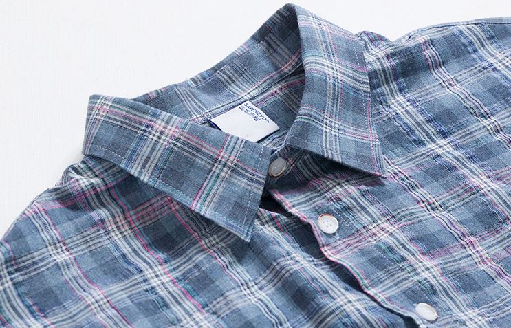 RT No. 4405 BLUE PLAID COLLAR SHIRT