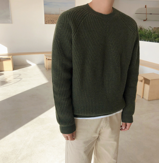 RT No. 4041 ROUND NECK KNITTED SWEATER