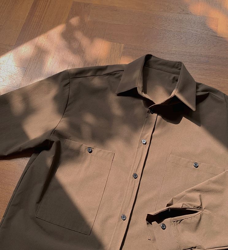 RT No. 4414 BROWN COLLAR SHIRT