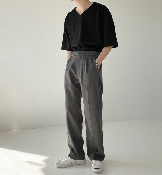 RT No. 5084 WIDE DRAPE STRAIGHT PANTS