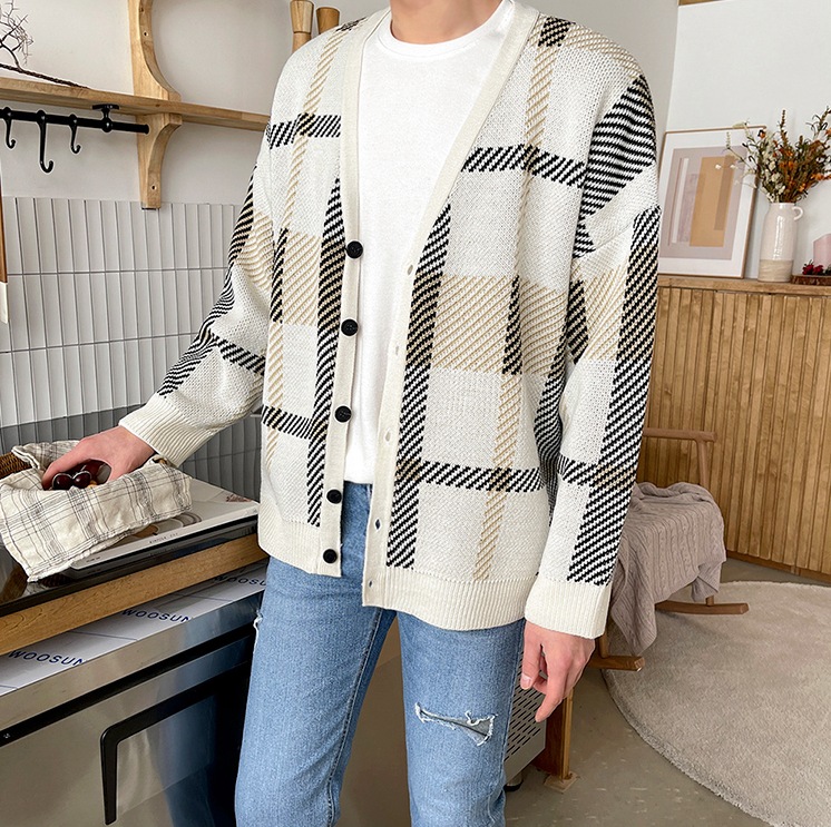 RT No. 3217 PLAID CARDIGAN