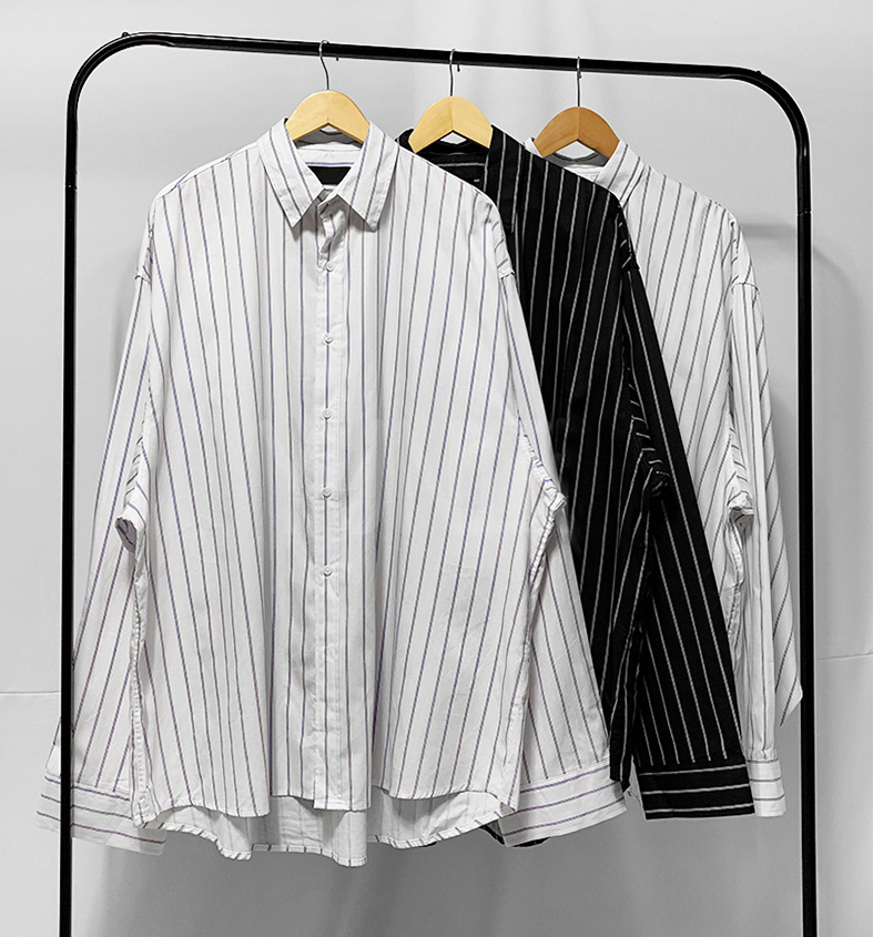 RT No. 4347 WHITE STRIPED COLLAR SHIRT