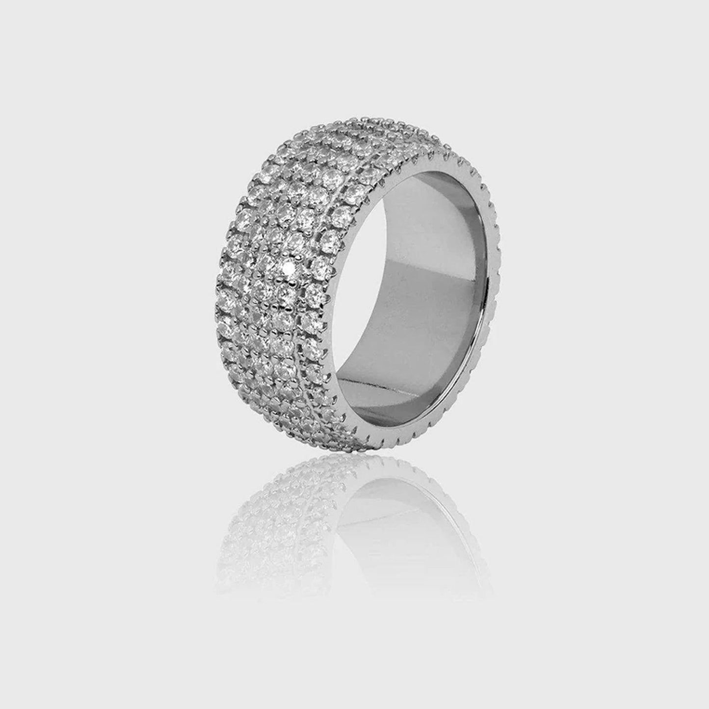 5 ROW BAND RING [WHITE GOLD]