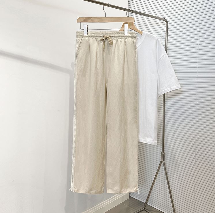 RT No. 2038 LINEN WIDE STRAIGHT PANTS