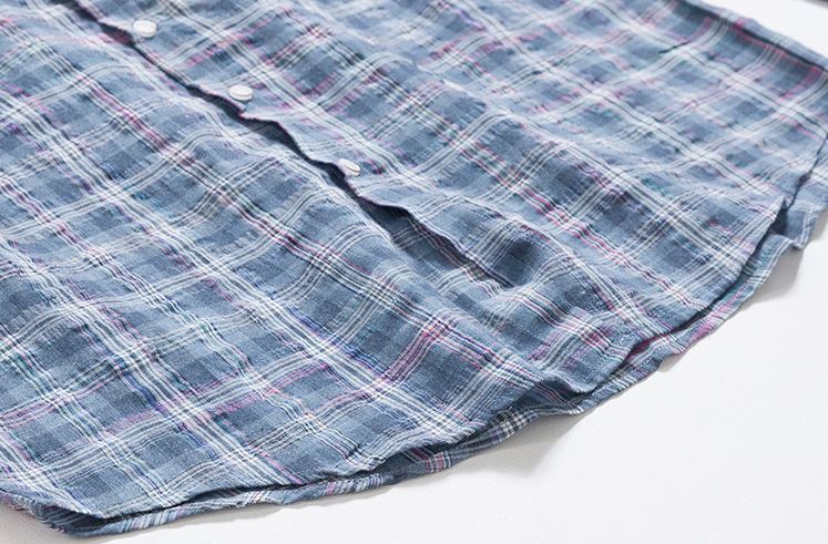 RT No. 4405 BLUE PLAID COLLAR SHIRT