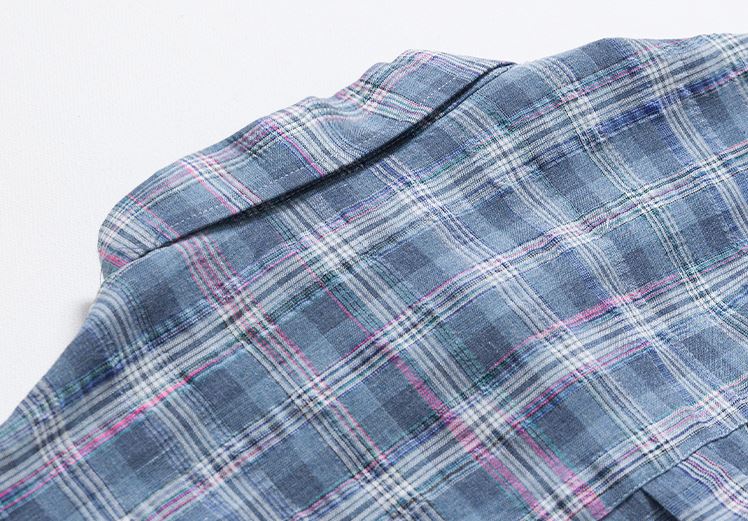 RT No. 4405 BLUE PLAID COLLAR SHIRT