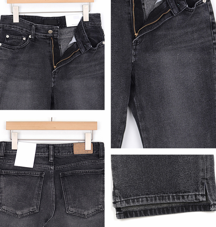 RT No. 4351 WASHED GRAY STRAIGHT JEANS