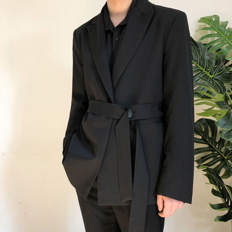 RT No. 2583 BELT BLAZER SUIT JK