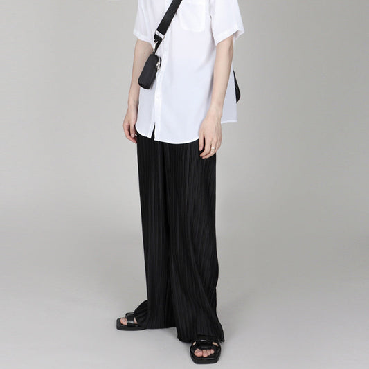 RT No. 4500 PLEATED WIDE STRAIGHT DRAPE PANTS