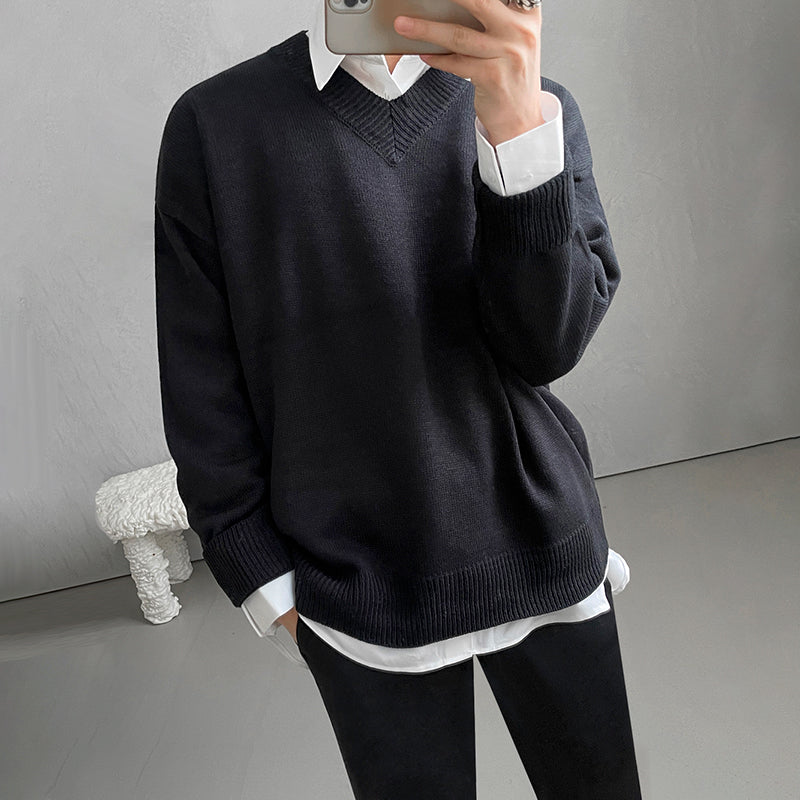 RT No. 3295 V-NECK KNITTED SWEATER