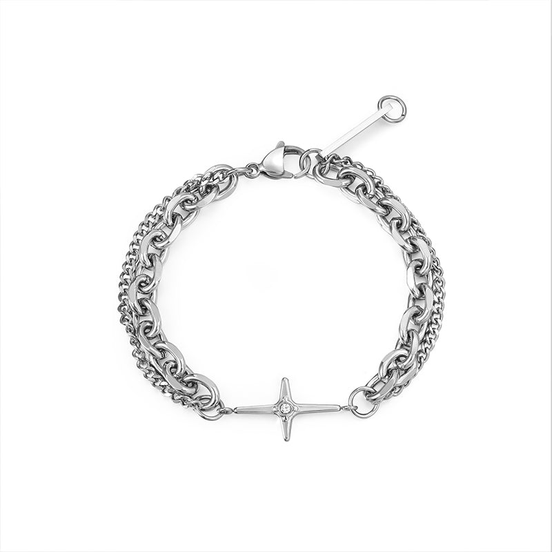 DOUBLE LAYER CROSS BRACELET