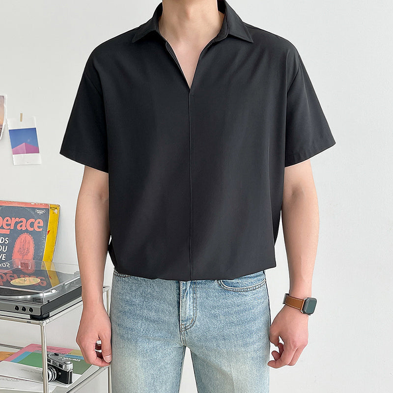 RT No. 4488 V-NECK COLLAR SHORT SLEEVE SHIRT