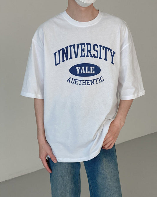 RT No. 5215 WHITE HALF SLEEVE LETTER SHIRT