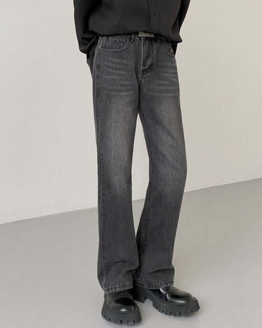 RT No. 5088 WASHED GRAY STRAIGHT JEANS