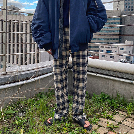 RT No. 3126 DRAWSTRING PLAID PANTS