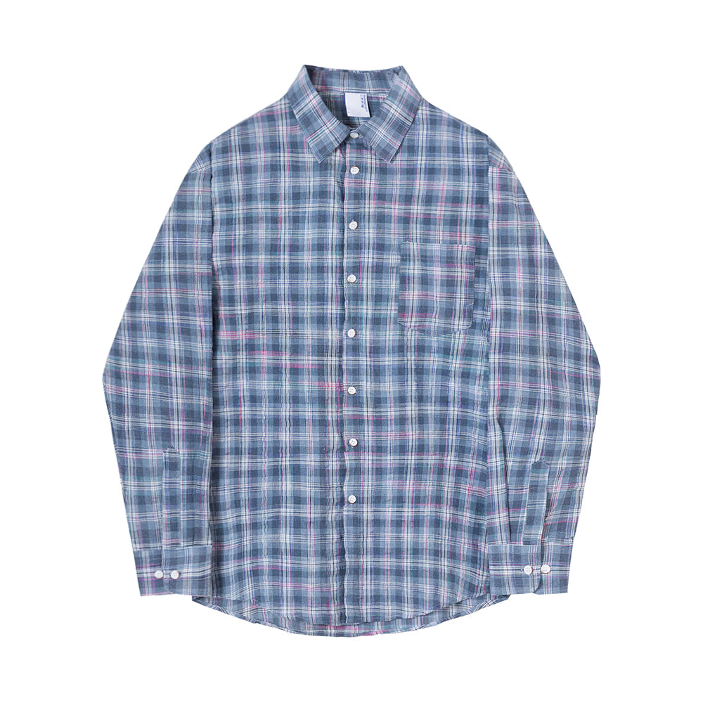 RT No. 4405 BLUE PLAID COLLAR SHIRT