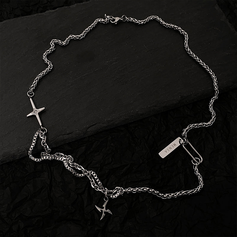 SHURIKEN CROSS CHAIN NECKLACE