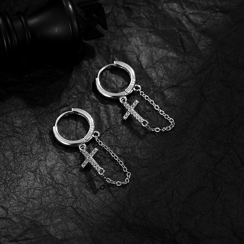 DANGLE CROSS EARRINGS (PAIR)