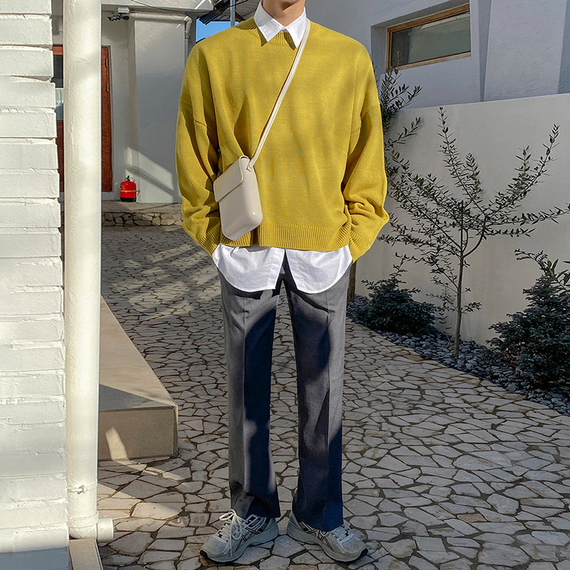 RT No. 3201 YELLOW KNITTED SWEATER