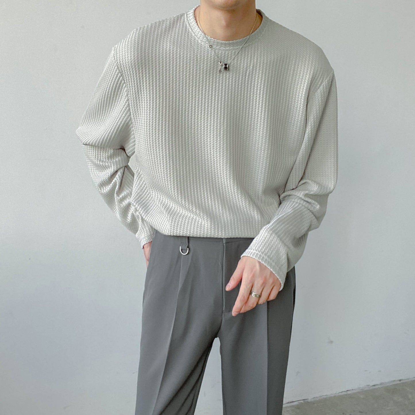 RT No. 4438 ROUND NECK WAFFLE LONGSLEEVE