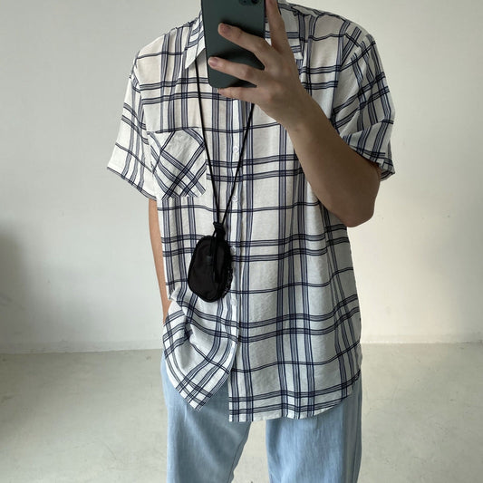 RT No. 887 PLAID BUTTON SHORTSLEEVE