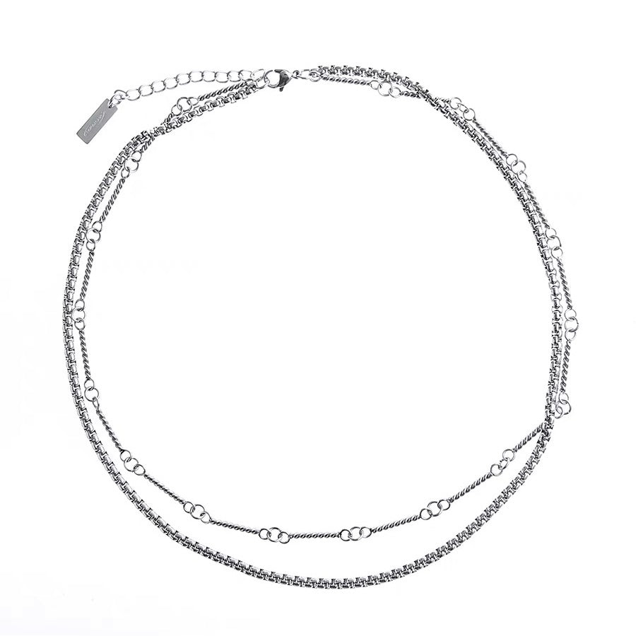 DOUBLE LAYER TENNIS CHAIN NECKLACE