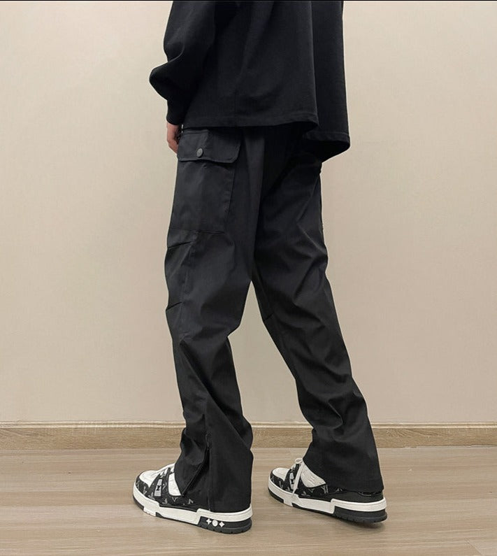 RT No. 5452 CARGO STRAIGHT WIDE ANKLE ZIPPER PANTS