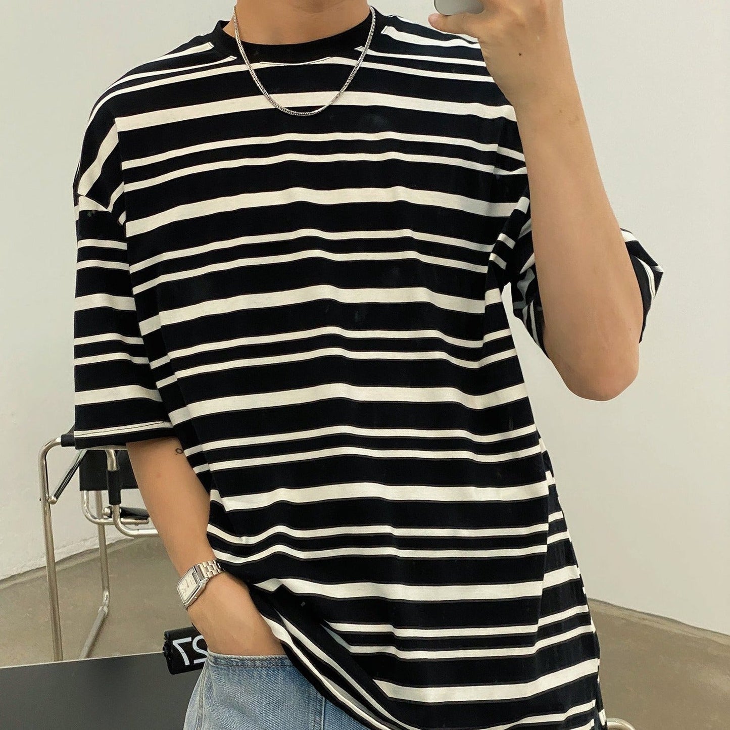 RT No. 1724 BLACK STRIPE SHIRT