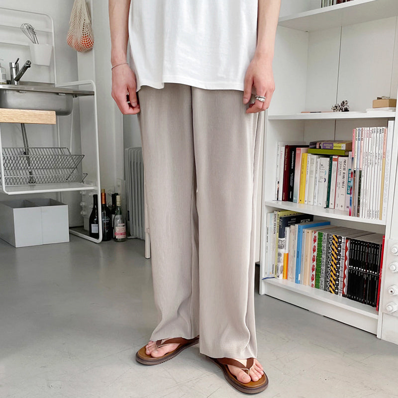 RT No. 4404 PLEATED WIDE STRAIGHT PANTS