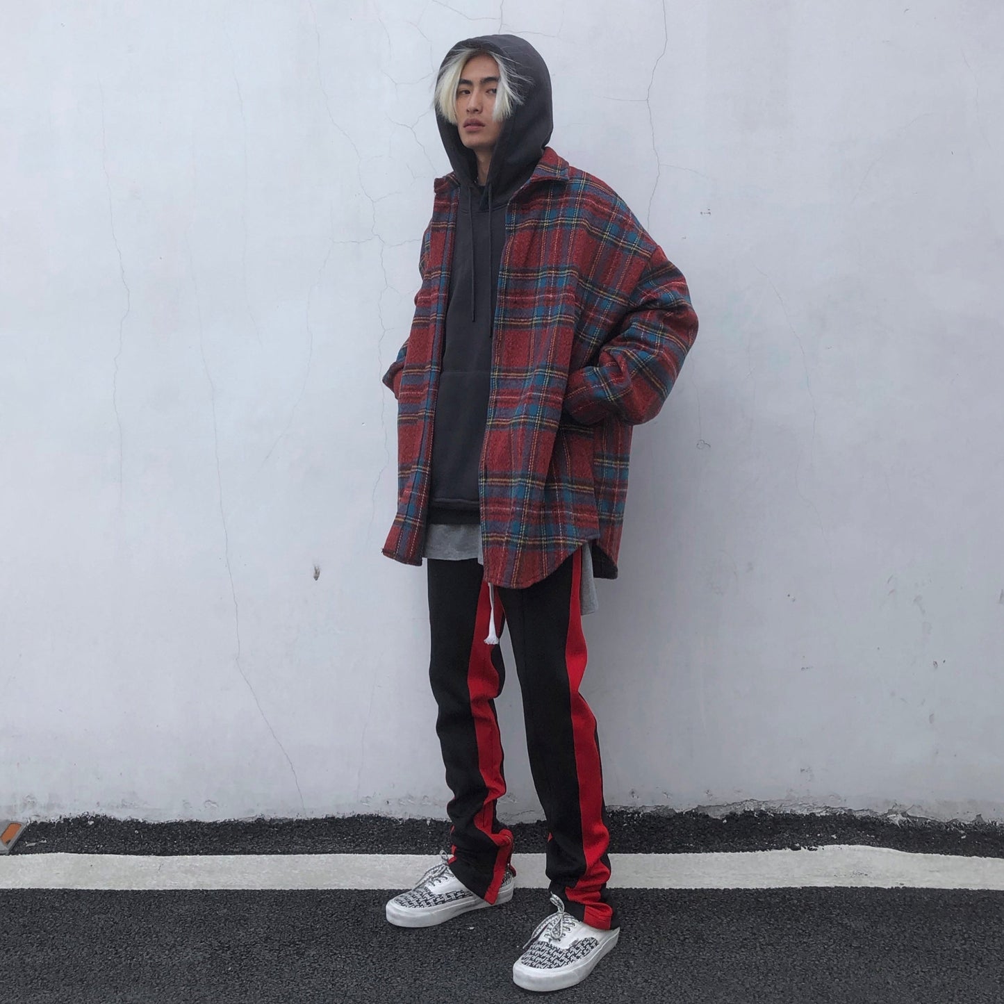 RT No. 549 OVERSIZE WOOLEN PLAID SHIRT