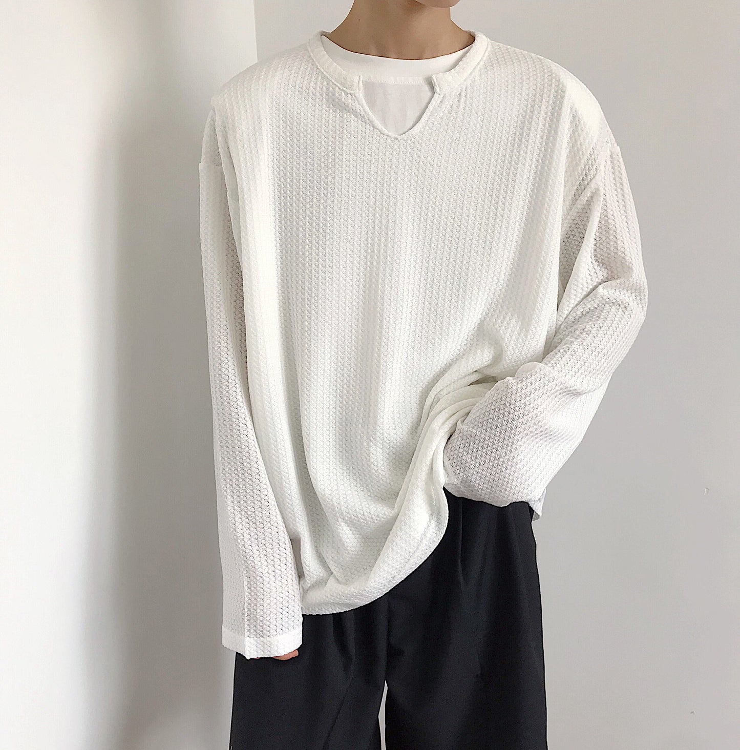 RT No. 4259 U-NECK WAFFLE LONGSLEEVE