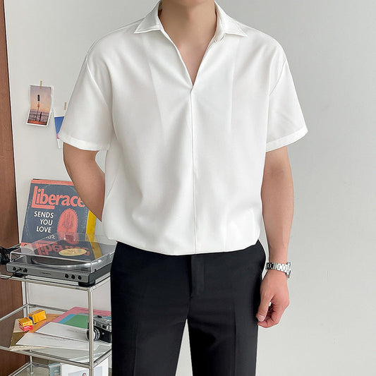 RT No. 4488 V-NECK COLLAR SHORT SLEEVE SHIRT